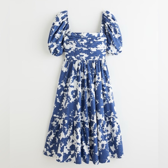 Abercrombie & Fitch Dresses & Skirts - The A&F Emerson Poplin Puff Sleeve Midi Dress